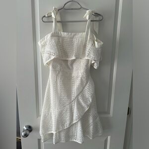 ADELYN RAE NWOT Women's Maxine Woven Lace Fit & Flare White Dress Size SM